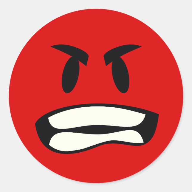 You mad bro? The rage emoji Classic Round Sticker (Front)
