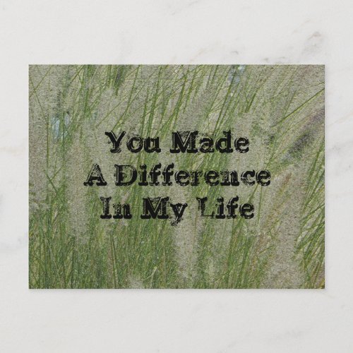 You Made Difference Desert Grass Thanks Teacher Postcard