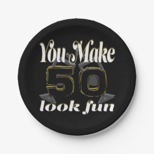 You Make 50 Look Fun Cheers Birthday Paper Plates