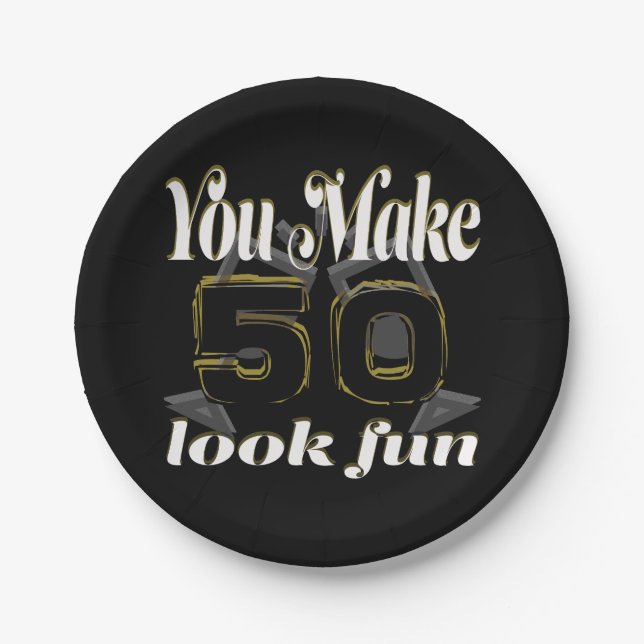 You Make 50 Look Fun Cheers Birthday Paper Plates (Front)