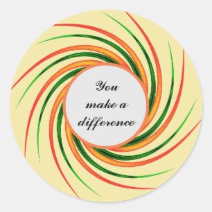 You Make a Difference Colorful Swirls Classic Round Sticker