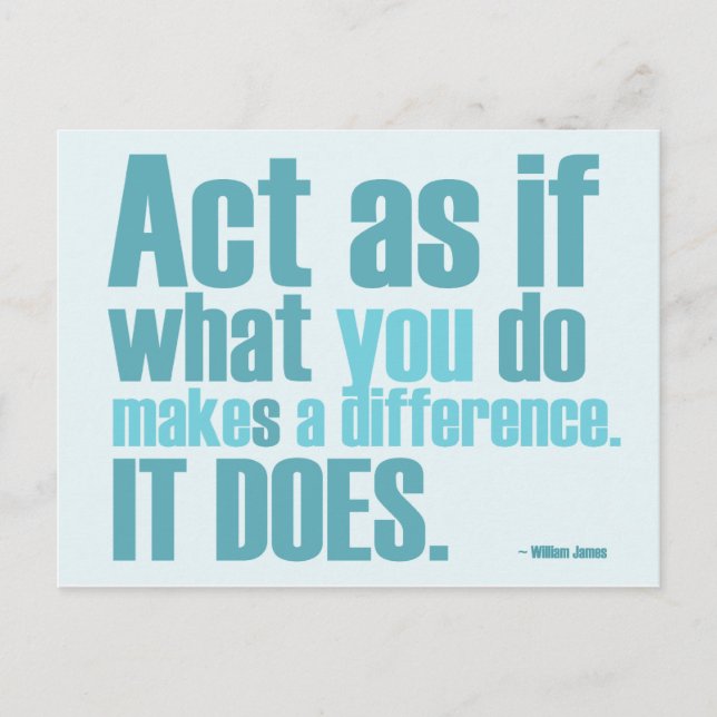 You Make A Difference Motivational Postcard (Front)