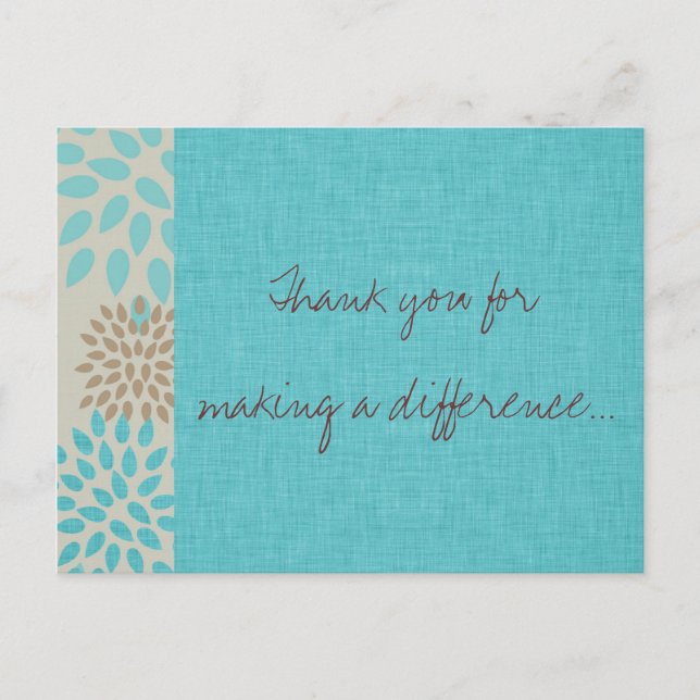 You Make a Difference Postcard (Front)