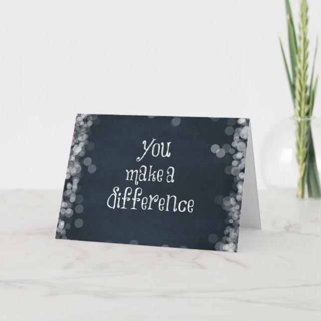 You Make a Difference Quote Letterpress Thank You Card (Front)
