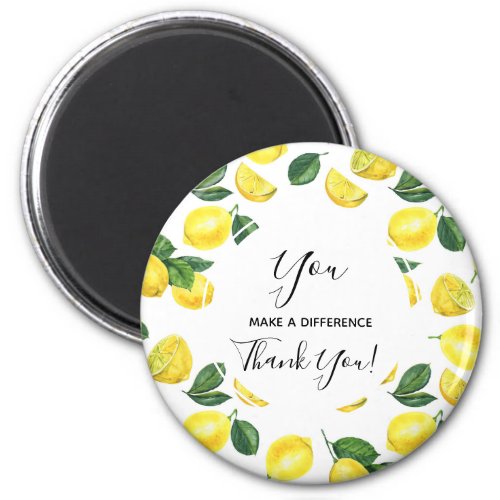 You make a Difference Yellow Lemons Pattern Magnet