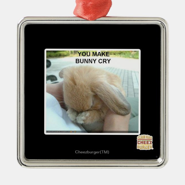 You make bunny cry metal ornament (Front)