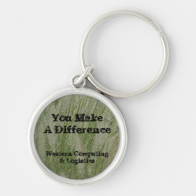 You Make Difference Desert Grass Thanks Employee Keychain (Front)