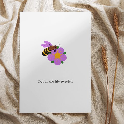 You make life sweeter thank you card