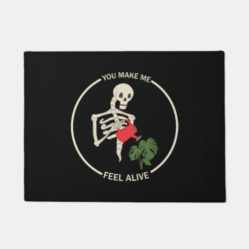 You Make Me Feel Alive _ Halloween Skull Tee Doormat