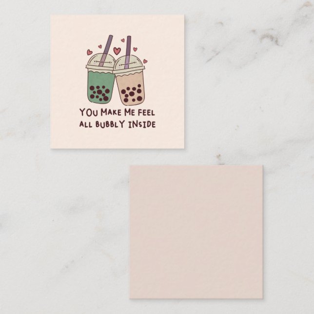 You Make Me Feel All Bubbly Inside Note Card (Front/Back)