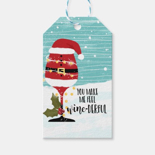 you make me feel christmas wine_derful funny wine gift tags