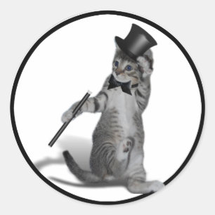 You make me feel like Dancing! Tap Dancing Cat Classic Round Sticker