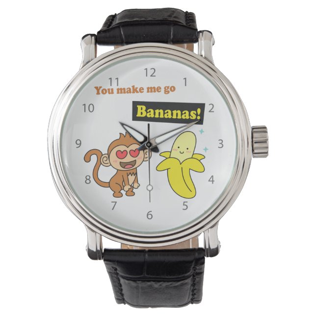 You make me go Bananas, Cute Love Humor Watch (Front)