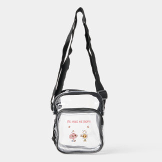 You Make Me Happy! Happy Brain  Clear Crossbody Bag