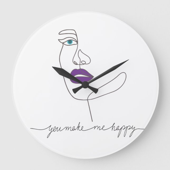 You make me happy large clock (Front)