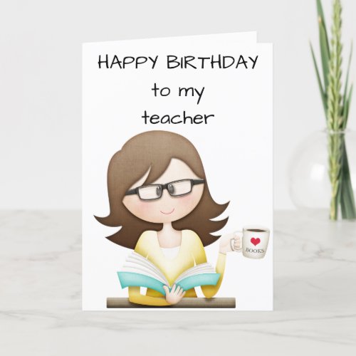 YOU MAKE ME HAPPY TEACHER ON YOUR BIRTHDAY CARD