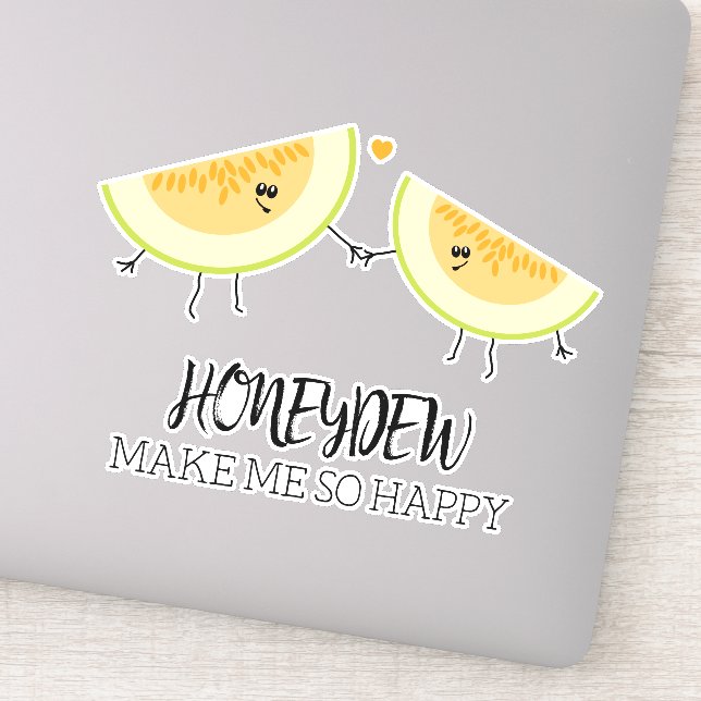 You Make Me Happy Wedding Anniversary Melons Sticker (Detail)