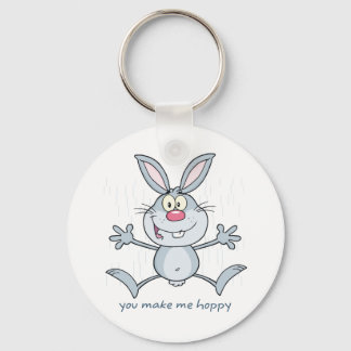 You Make Me Hoppy Bunny Rabbit Keychain