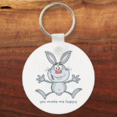 You Make Me Hoppy Bunny Rabbit Keychain (Front)