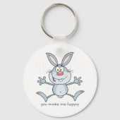 You Make Me Hoppy Bunny Rabbit Keychain (Back)