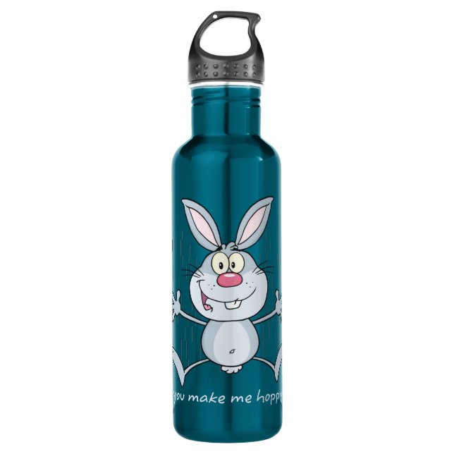 You Make Me Hoppy Bunny Rabbit Water Bottle (Front)