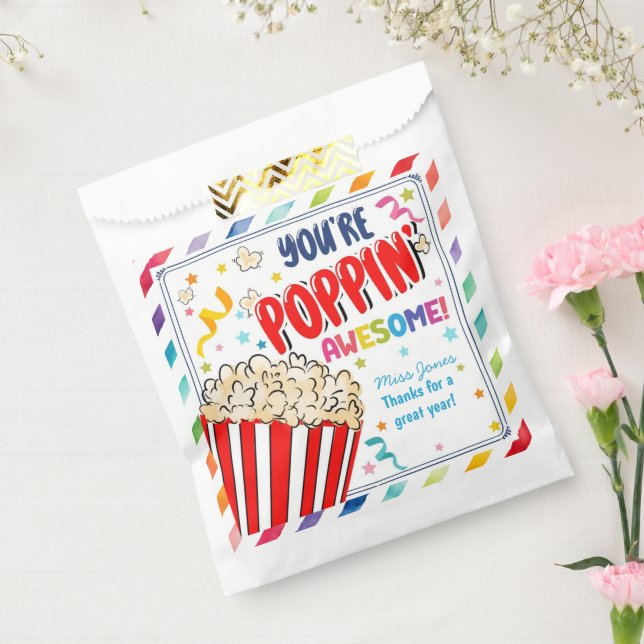 you make me pop thanks popcorn volunteer favor bag (Sealed)