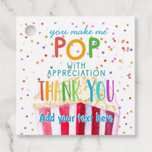 you make me pop thanks popcorn volunteer favor tags