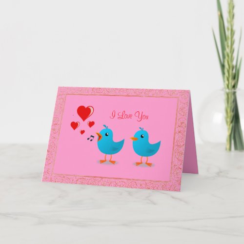 You Make Me Sing Love Birds Custom Valentine Holiday Card