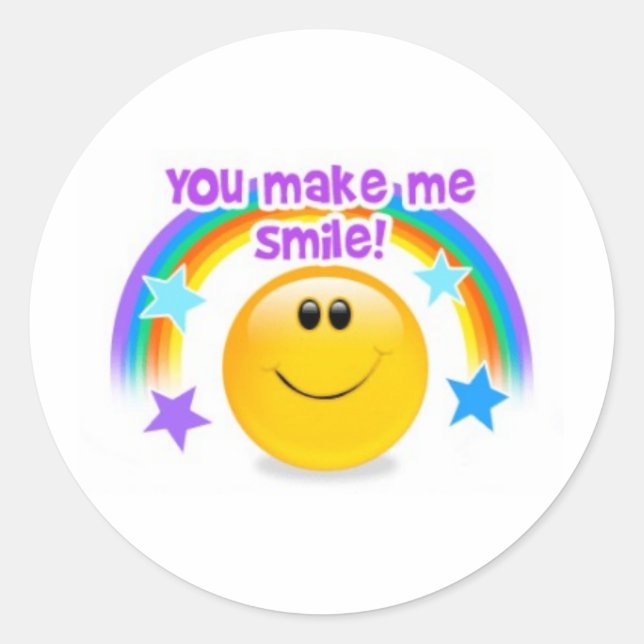 you make me smile! classic round sticker (Front)