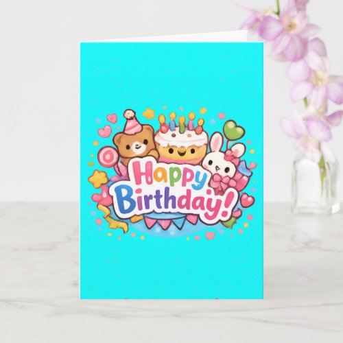 You Make Me Smile Cute Animal Floral Greeting Card