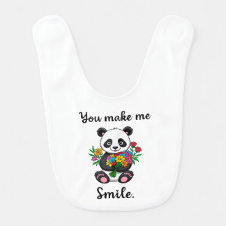 You Make Me Smile Cute Panda Baby Bib