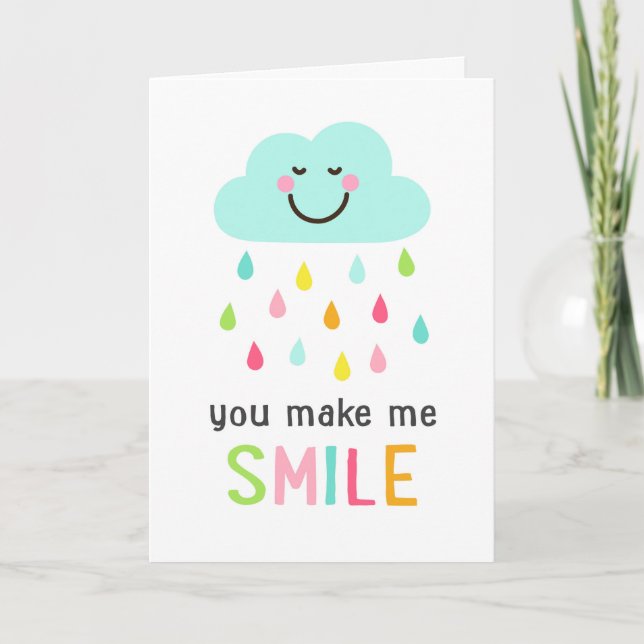 You make me smile friends friendship thank you card (Front)