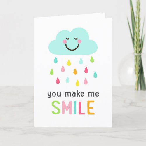 You make me smile friends friendship thank you card
