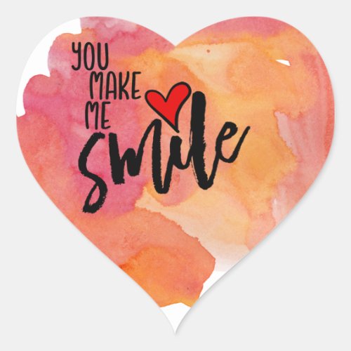You Make Me Smile Heart Sticker