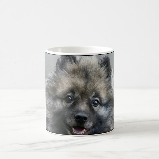 "You make me smile" Keeshond coffee mug (Center)