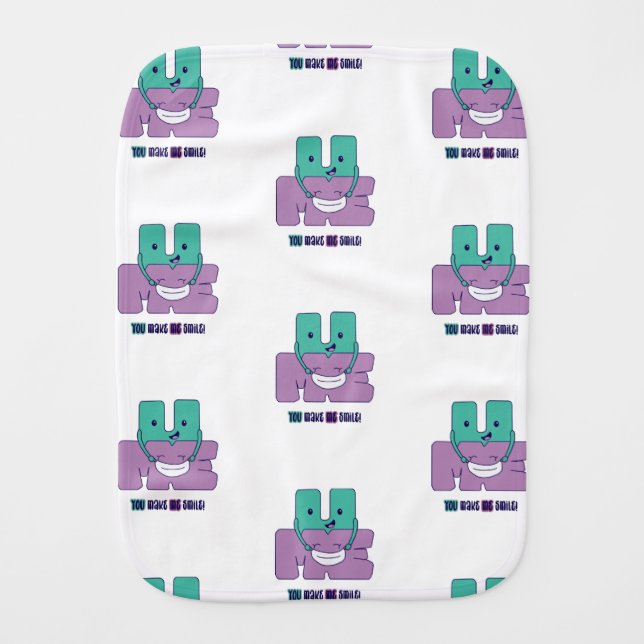 You Make Me Smile! Patterned Baby Cloth (Front)