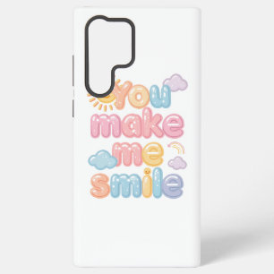 "You Make Me Smile" with Sun and Clouds Samsung Galaxy S22 Ultra Case