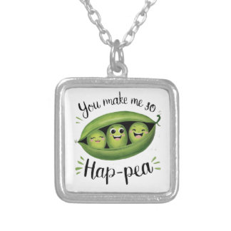 You Make Me So Hap-pea Silver Plated Necklace