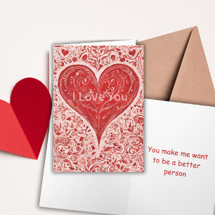 You make me want to be better person thank you card