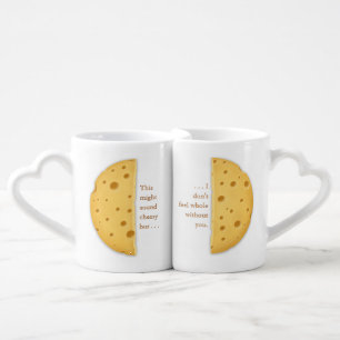 "You Make Me Whole" Customizable Cheesy Sayings Coffee Mug Set