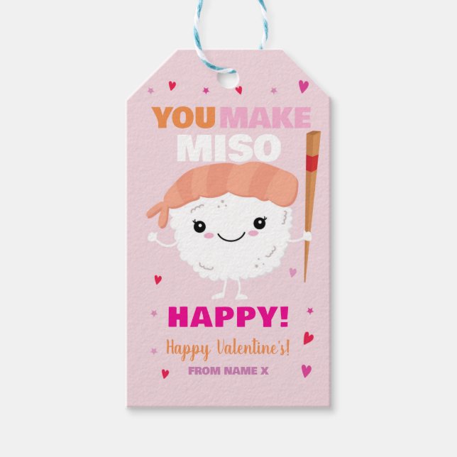 You Make Miso Happy Sushi Valentines Day Tag (Front)