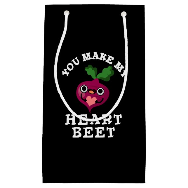 You Make My Heart Beet Funny Veggie Pun Dark BG Small Gift Bag (Front)