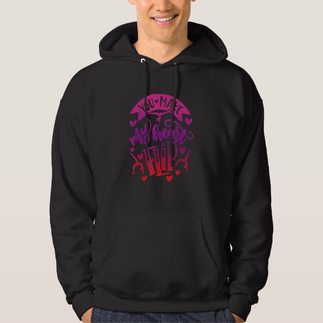 You Make My Heart Flip Gymnastics Valentine's Day Hoodie (Front)