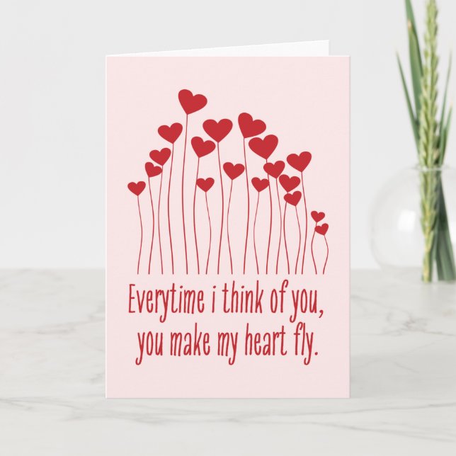 You Make My Heart Fly Valentine Card (Front)
