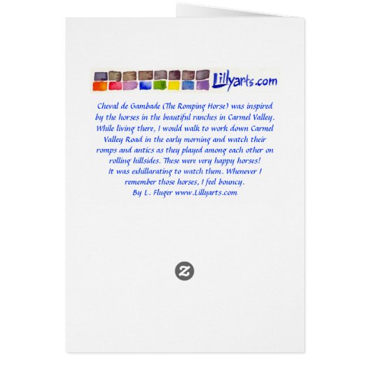 You Make My Heart Gallop- Rainbow Romping Horse (Back)