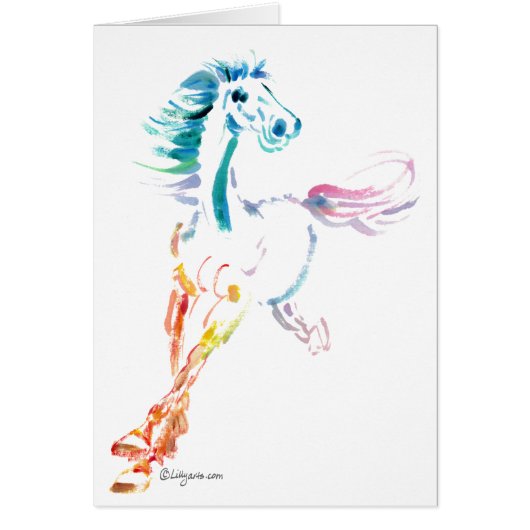 You Make My Heart Gallop- Rainbow Romping Horse Cards (Front)
