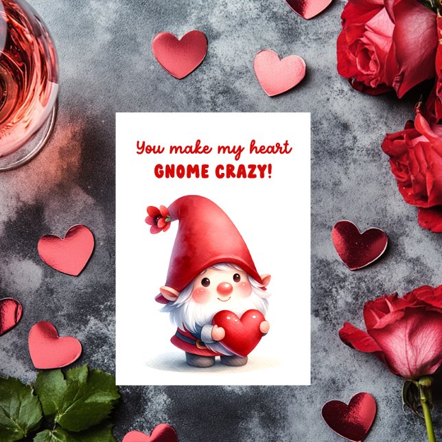 You Make My Heart Gnome Crazy  Holiday Postcard (Creator Uploaded)