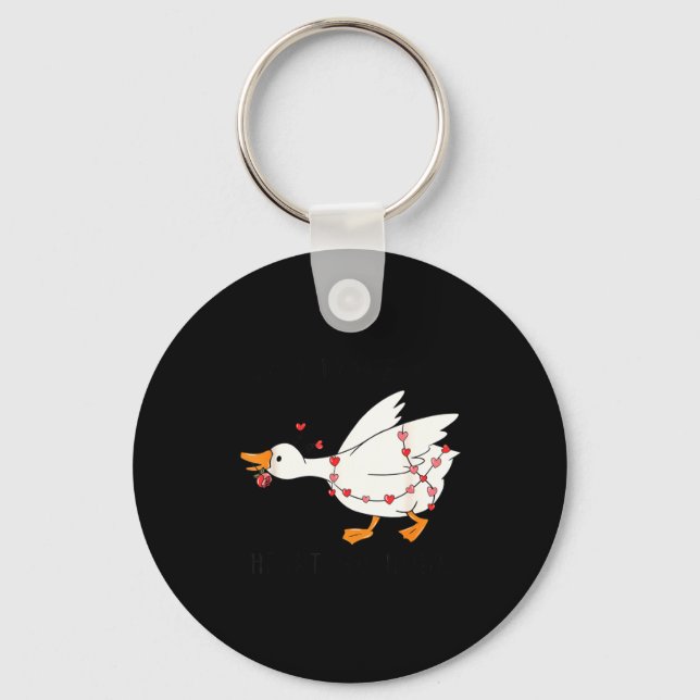 You Make My Heart Go Honk Funny Goose Valentine  Keychain (Front)