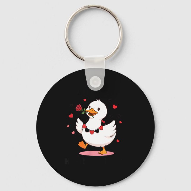 You Make My Heart Go Honk Funny Goose Valentine’s  Keychain (Front)