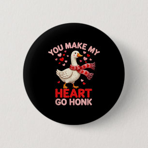 You Make My Heart Go Honk Goose Faux Yarn Loving G Button